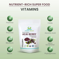 Herbal Magic's Freeze Dried Acai Berry Powder - Wild-harvested - Delicious Smoothies, Puddings and Dessert- Free from Fillers & Preservatives-100g (Pack of 1)