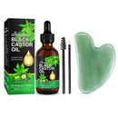 HXTMKT Jamaican Black Castor Oil Pack, Organic Castor Oil with Gua Sha Tool for Face Body Massage, Cold-Pressed Castor Body Oil Moisturize Skin Stimulate Hair Regrowth, Therapeutic Grade Massage Oil Kit 60ml