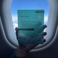 BEAUTYPRO SUPER HYDRATING Travel Face Sheet Mask | Face Masks Skincare | 100% Plant Based | Vegan | Sheet Mask | 100% Biodegradable | Plant Based Formula | Hyaluronic Acid