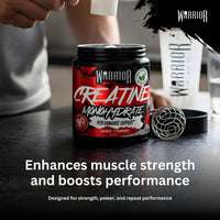 Warrior Flavoured Creatine Monohydrate Powder 300g (90 Servings) – Creatine Powder Drink, Creatine for Performance, Strength & Recovery (Not Creatine Gummies or Tablets) – Savage Strawberry