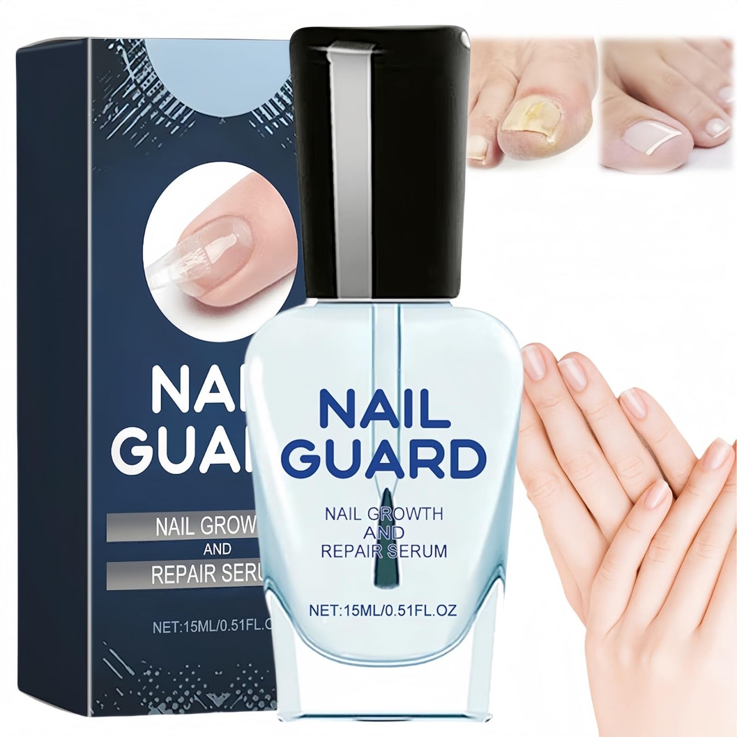 OunTechGlory Nail Strengthener for Damaged Nails - Nail Hardener Extra Strong and Growth - Revitalizing Fingernail Growth Serum - Strengthens and Hardens Weak Nails for Faster Growing