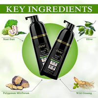 Dexe Black Hair Shampoo 400 ML Instant Hair Darkening Dye for Men Women Black Color - Easy to Use - Lasts 30 Days - Fast Acting Natural Ingredients