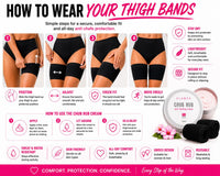Glamza Chamois Cream GLAMZA ‘Chub Rub’ Anti Chafing Cream & Pair of Thigh Bands for Men & Women - Prevents Chaffing for Cyclists, Runners and More 50ml (Size E (62-70cm))