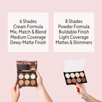 W7 Lift & Sculpt, Shape & Glow Set - 2Pcs Set - Cream Contour & Powder Contour Palette Duo