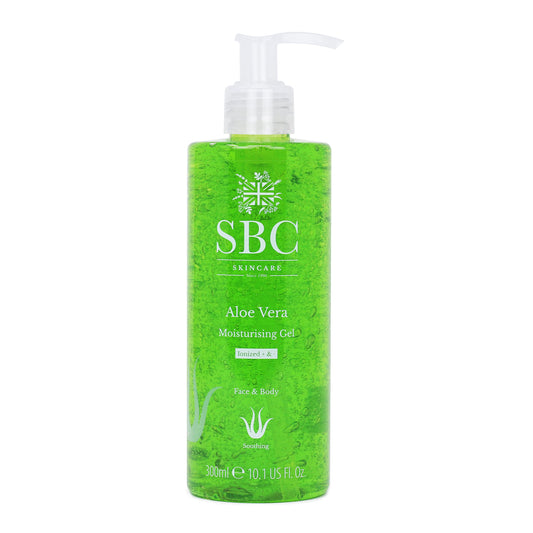 SBC Skincare Aloe Vera Moisturising Gel 300ml, Family Friendly Aloe Vera Aftersun Gel for Face and Body, Light Gel Moisturiser For Dry or Sensitive Skin