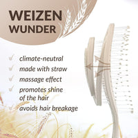 CS Beauty Eco Friendly Straw Hairbrush, Flexible Soft Pin Bristles, Detangling Wet/Dry Hair, Head Massaging Pro