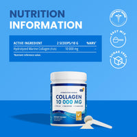 Swedish Nutra Marine Collagen 10,000 mg Unflavoured Powder, 300 g, 30 Day