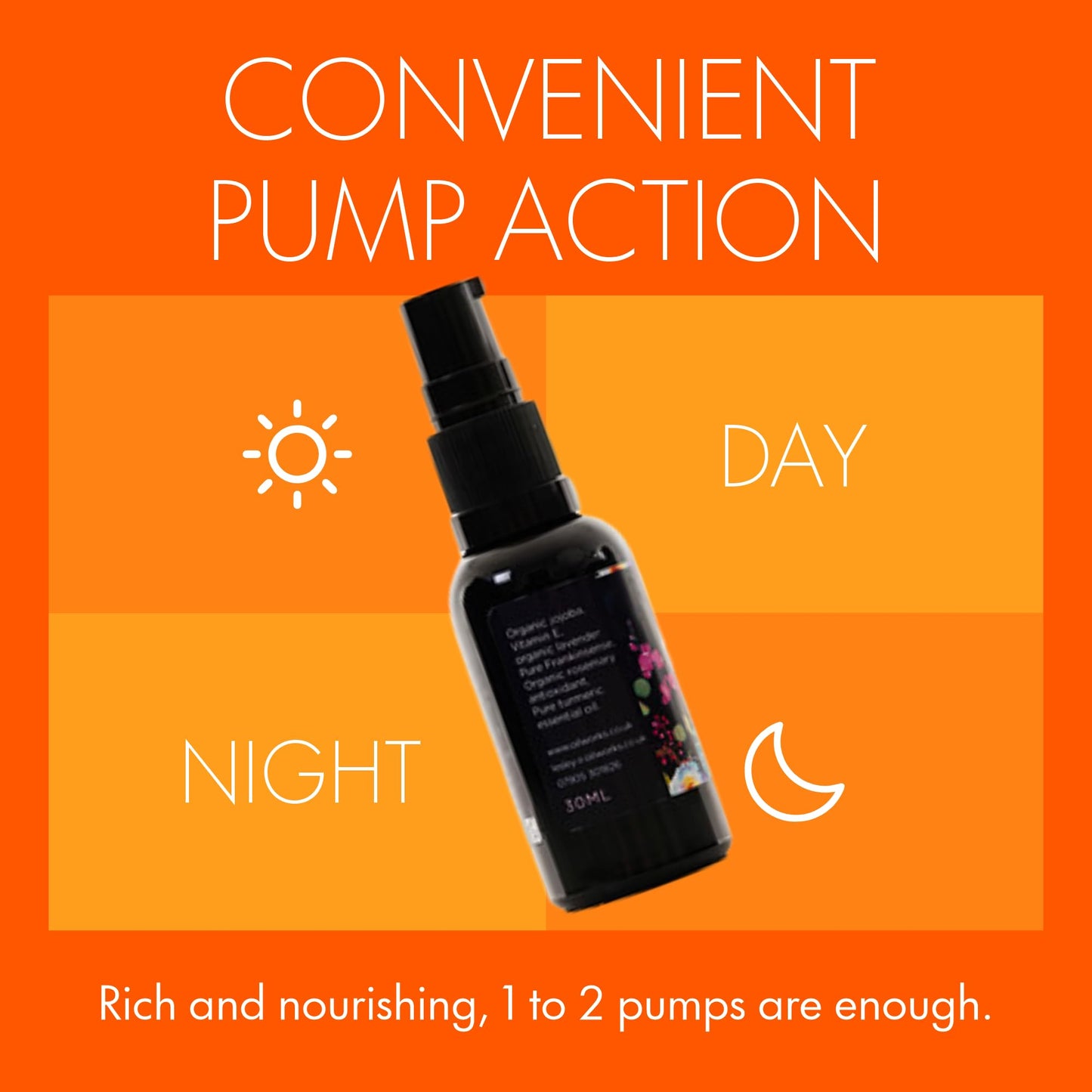 Oil works Oil Works Face Serum with 20% Vitamin E, Organic Jojoba Oil and Frankincense - Moisture locking. Anti Ageing Handmade Face Oil for a Healthy Glow - Paraben, Synthetics-free Facial Oil