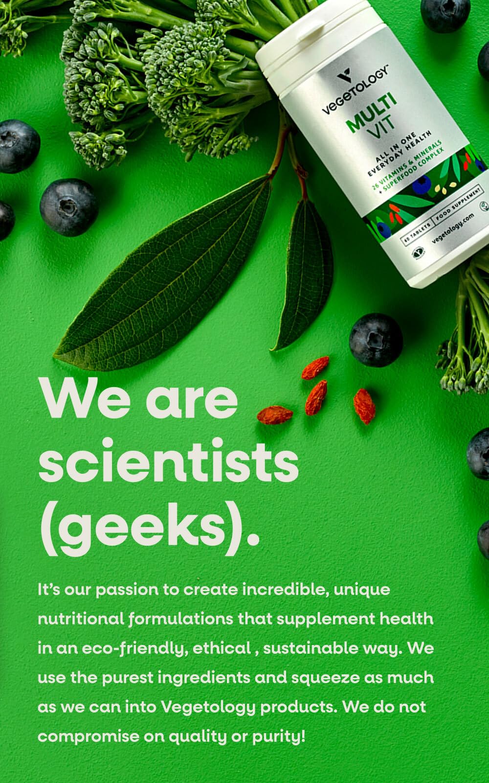 VEGETOLOGY Vegetology MultiVit Vegan Multivitamins w/26 Vitamin & Mineral Supplements – Vitamin Supplements for Metabolic, Brain Function & Immune Support – Multivitamin for Women, Men & Children