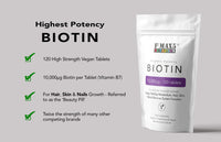 Biotin Hair Growth Supplement, 30-365 Tablets (1 Month to Full Year Supply) Biotin 10,000mcg by FMax5 Supplements (120)