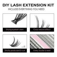 OlymGrow 590-Piece DIY Eyelash Cluster Kit – Fluffy Russian Lashes in 30-100 D Mix (8-16 mm). Includes Curly, Durable Extensions for Girls & Women – Perfect for Natural or Dramatic Looks