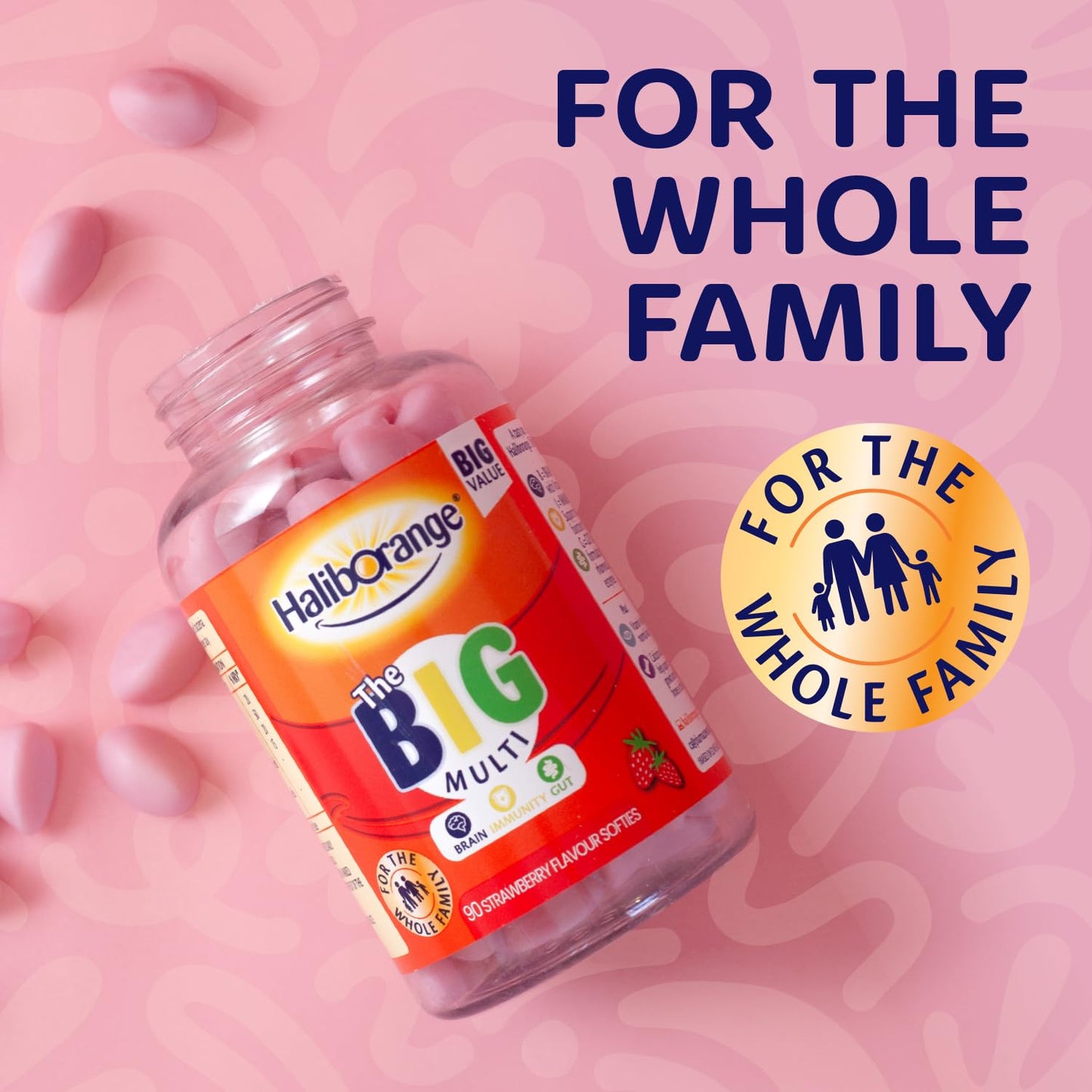 Haliborange Big Multivitamin | Vitamin A | Vitamin D | Calcium | Strawberry | 90