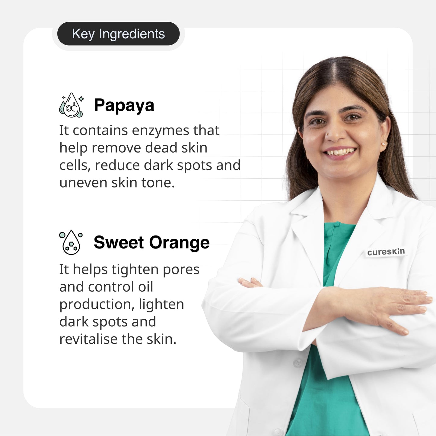 Cureskin Under Arm Brightening Cream Mask with Papaya & Sweet Orange | Dark Underarms & Hyperpigmentation | Under Arm Whitening Cream for Women & Men | Under arm Dark Removing Cream