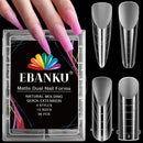 EBANKU 96PCS Clear Dual Nail Forms System Full Cover Nail Mold