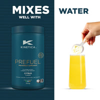 Kinetica Sports Prefuel Pre Workout -Citrus Flavour | 5.7g Amino Acids Blend,2.25g BCAA's & 92mg Caffeine/Serve, 30 Servings/300g| With Essential Vitamins, Minerals|Supports Performance & Energy Boost