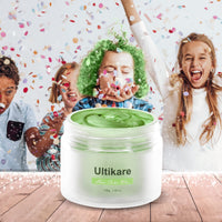 Hair Colour Wax, Ultikare Temporary Color Hair Dye, Instant Hair Dye Wax Mud Washable Natural Hairstyle Color Pomade,Styling Hair Clays for Men Women Party, Cosplay & Halloween 3.4 Fl Oz (Green)