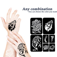 SHEBEEDO Tattoo Stencils kit,14 Sheets of Temporary Tattoos for Women,Indian and Arabian Temporary Tattoos for Finger Hands Body Painting,Realistic Semi - Permanent Fake Tattoos