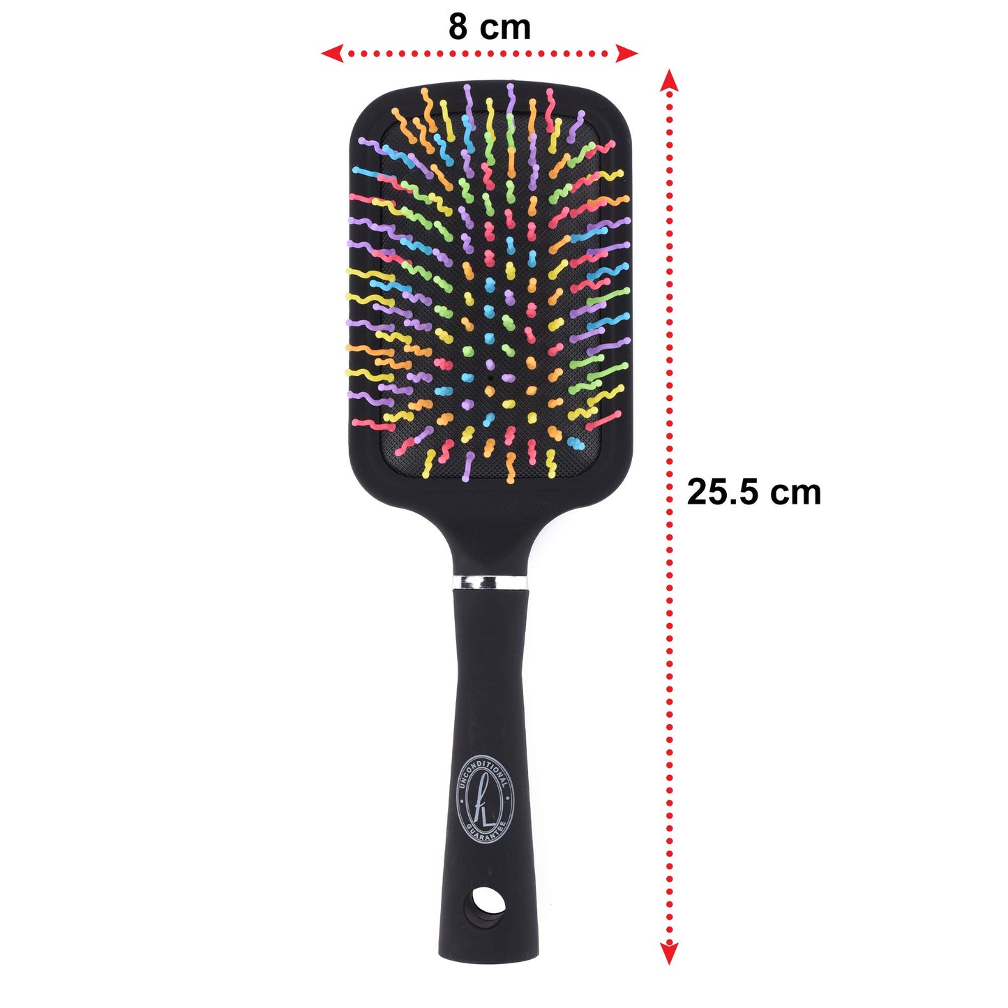 Fine Lines Multi-Coloured Paddle Brush - 11 Row with Wavy Bristles