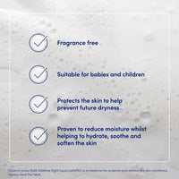 Oilatum Junior Bath Additive, Eczema and Dry Skin Emollient, Soothing and Hydrating Formula for Sensitive, Itchy Skin, Dermatologist Recommended Relief for Kids, 1 x 300ml