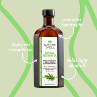 Nature Spell Rosemary Oil for Hair Growth with Detangling Brush, Pre-Diluted Scalp Oil Stimulates Growth & Strengthens Dry, Damaged Strands, Vegan, For All Hair Types & Textures, 150ml