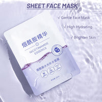 Sheet Mask, Niacinamide & Hyaluronic Acid Face Mask Set, Hydrating Face Mask, Evens Skin Tone Face Masks Skincare，Face Masks Beauty For Dehydrated, Dull and Tired Skin, 5PC