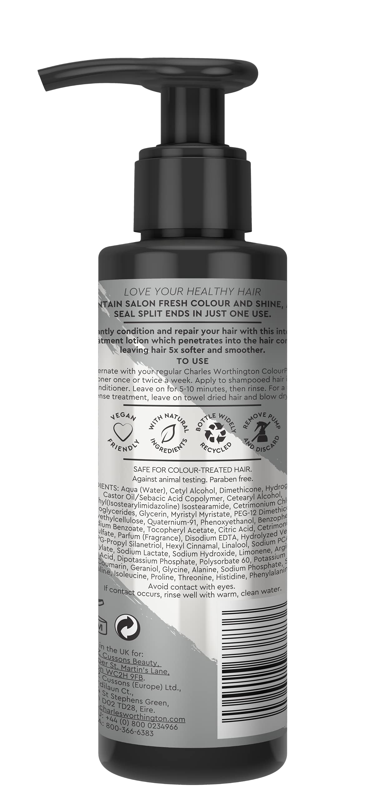 Charles Worthington ColourPlex Damage Reverse Intensive Treatment, Deep Conditioner for Coloured Hair, Leave In Conditioner, Salon Hair Repair, 150 ml