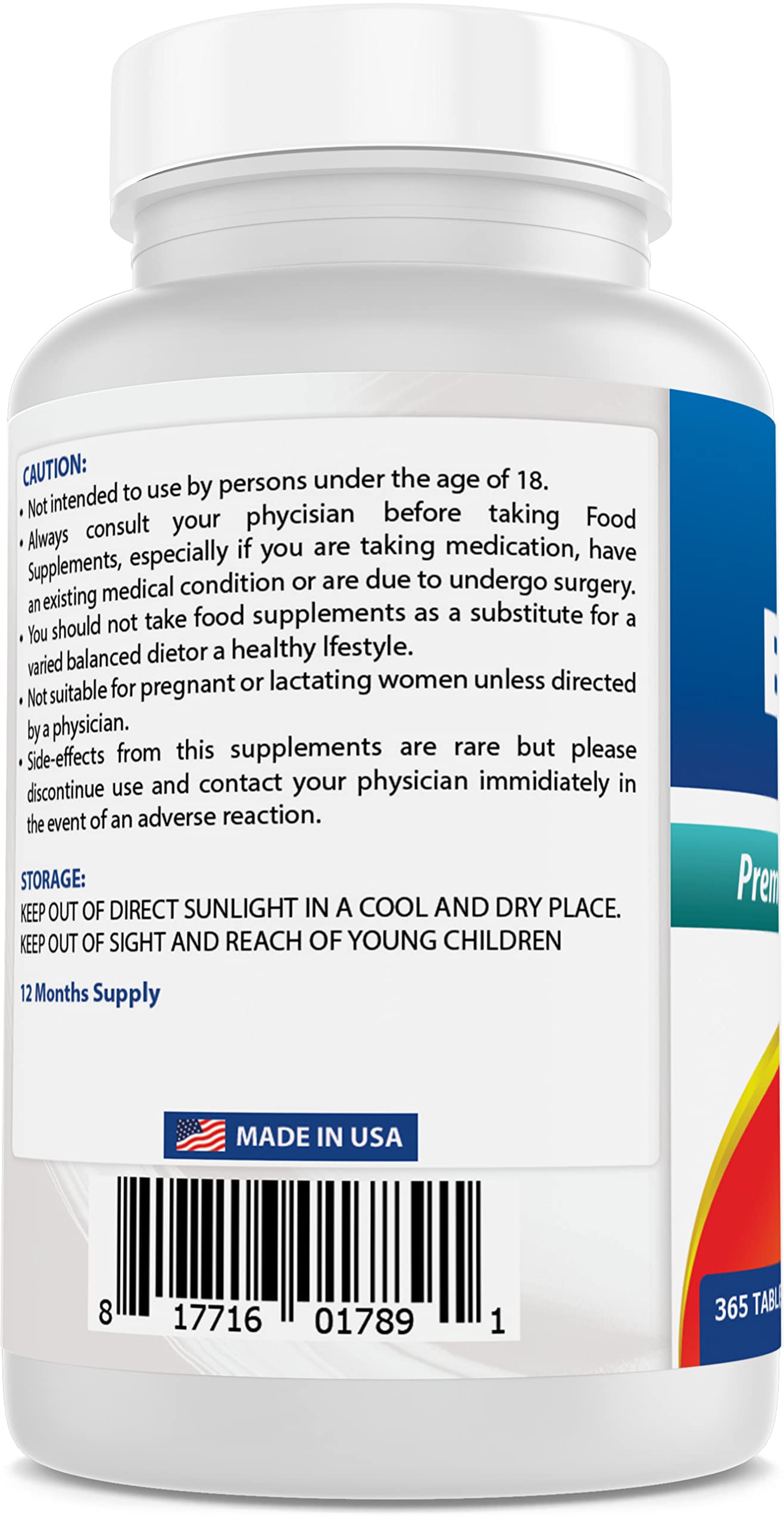 Best Naturals Biotin (Also Called Vitamin B7), 10,000 mcg, 365 Days Supply (1 Year Supply), 365 Tablets (365 Count (Pack of 1))