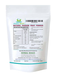Herbal Magic's Pure &Natural Passion Fruit Powder,sprinkle on fresh fruit or granola,sparkle your smoothies,juices,use in raw food recipes or simply add to water.(100 g - Pack of 1)