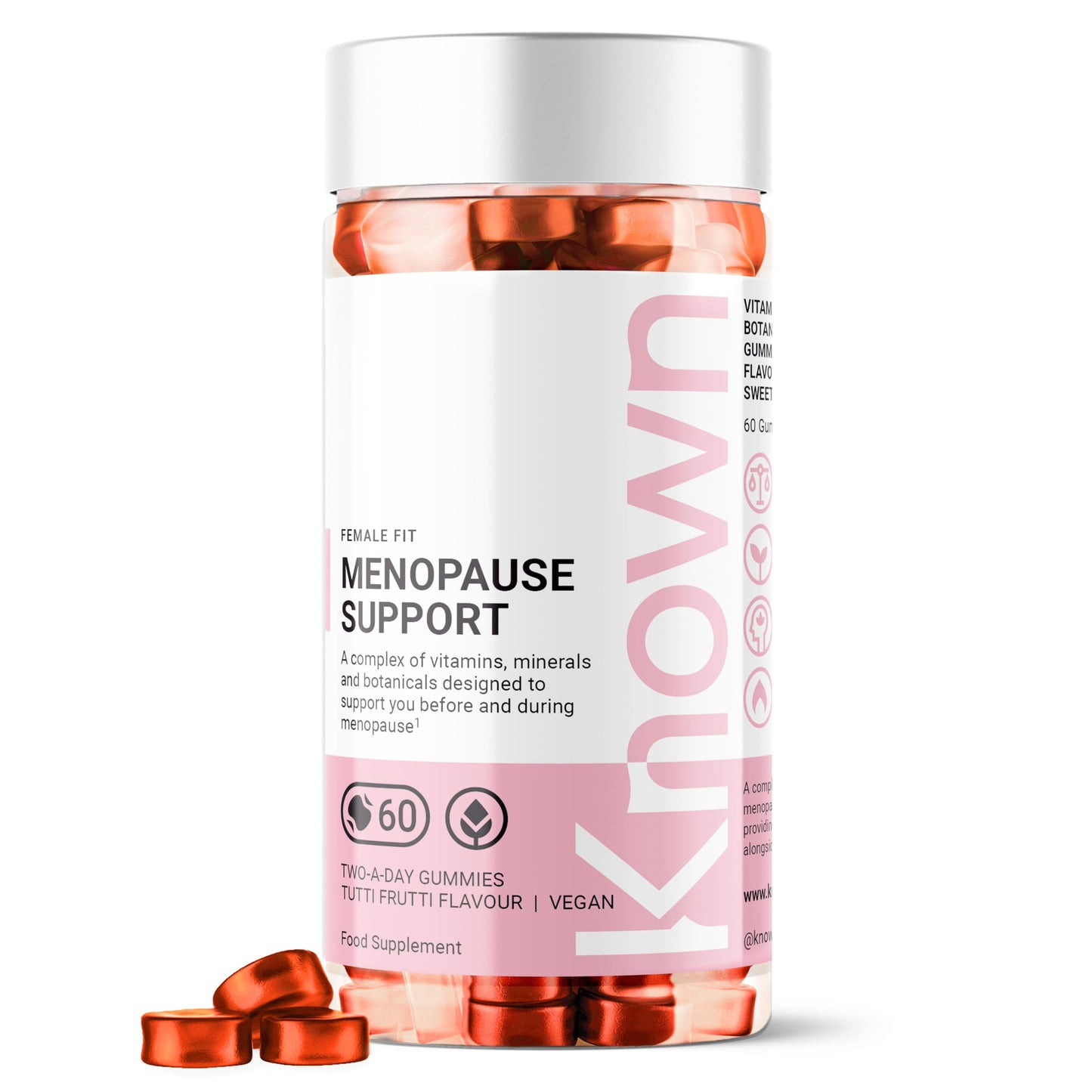 Known Menopause & Perimenopause Support Gummies | All in one Complex | Delicious Tutti Frutti Flavour Natural Flavourings | 60 Two-a-Day Gummies (One Month’s Supply) (2)