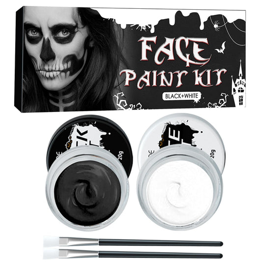 Maggidea Body Paint Color Bruise Wheel Special Effects SFX Zombie Makeup Kit Halloween Professional Non Toxic Face Body Paint Oil Sfx Makeup Set (01) (Black+White)