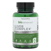 Nature's Plus NaturesPlus Bio Advanced Liver Complex - Liver Supplement with Turmeric, Artichoke, Milk Thistle, Dandelion, Choline, Methyl B12, Folate, VIT C - Gluten, Dairy, Soy Free - Vegan, 60 Capsules