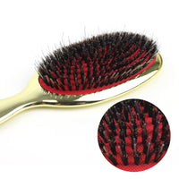 VinBee Paddle Hair Extension Brush Cushion Hair Brush Detangler Dual Bristle Design Soft Boar Bristle Nylon Brushs for Extensions,Long,Wet & Dry, Thick & Curly Hairs Anti-static Comb Beauty Works Gold