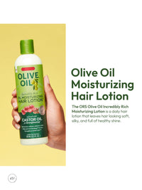 KEEP IN STYLE! Olive Oil Incredibly Rich Moisturizing Hair Lotion of ORS– Hydrating & Strengthening Hair Treatment w/Castor Oil, Heat Protection, Frizz Control, and Shine for Dry, Curly, Hair (Pack of 1)