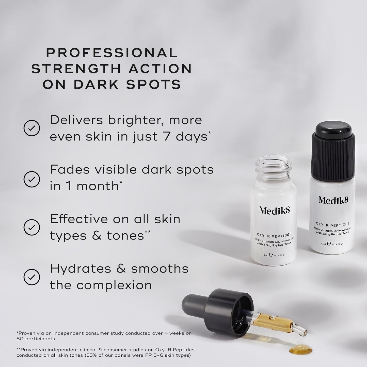 Medik8 Oxy-R Peptides - High-Strength Oxyresveratrol Brightening Peptide Serum, Face Serum, Vitamin C & A Boosting Hydrating Skin Care - Results In 7 days