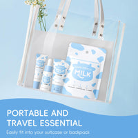 ewku Milk Skin Care Sets & Kits - Teenage Girls Gifts - Milk Skincare Set for Teen Skincare - Gifts For Women - Beauty Gifts Sets For Women - 3PCS Travel Skincare Set with Serum Eye Cream Moisturiser