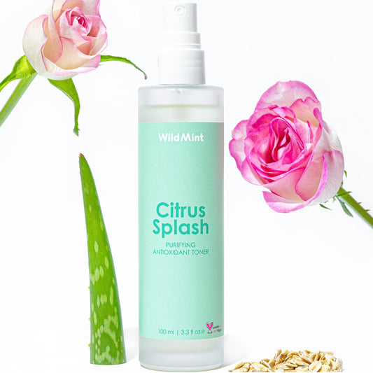 WildMint Citrus Splash Natural Face Toner | Brightening Toner for Sensitive, Mature & Damaged Skin | Vitamin C for Dark Spots & Acne Prone Skin | UK Made Vegan & Cruelty-Free Skincare | 100ml