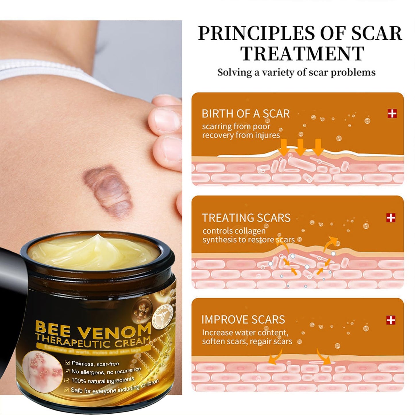 DEJIN Bee Venom Skin Treatment Cream: Professional Bee Venom Repair & Moisturizing Cream for All Skin Types - Hydrating Formula