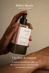 Miller Harris Rose Silence Hand and Body Lotion 300ml – Shea Butter, Argan Oil, Glycerin, Aloe Vera & Vitamin B5 | Soft & Delicate Rose Scent for Gentle Cleansing