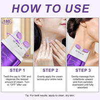 QUANHAO Ah-8 Firming Neck Cream 120g, Neck Firming Creams Contain Hexapeptide, Reduce Wrinkles Fine Lines And Double Chin, Firm And Lift Sagging Skin, With Double Roller Massage, Tighten And Lift Neck Cream