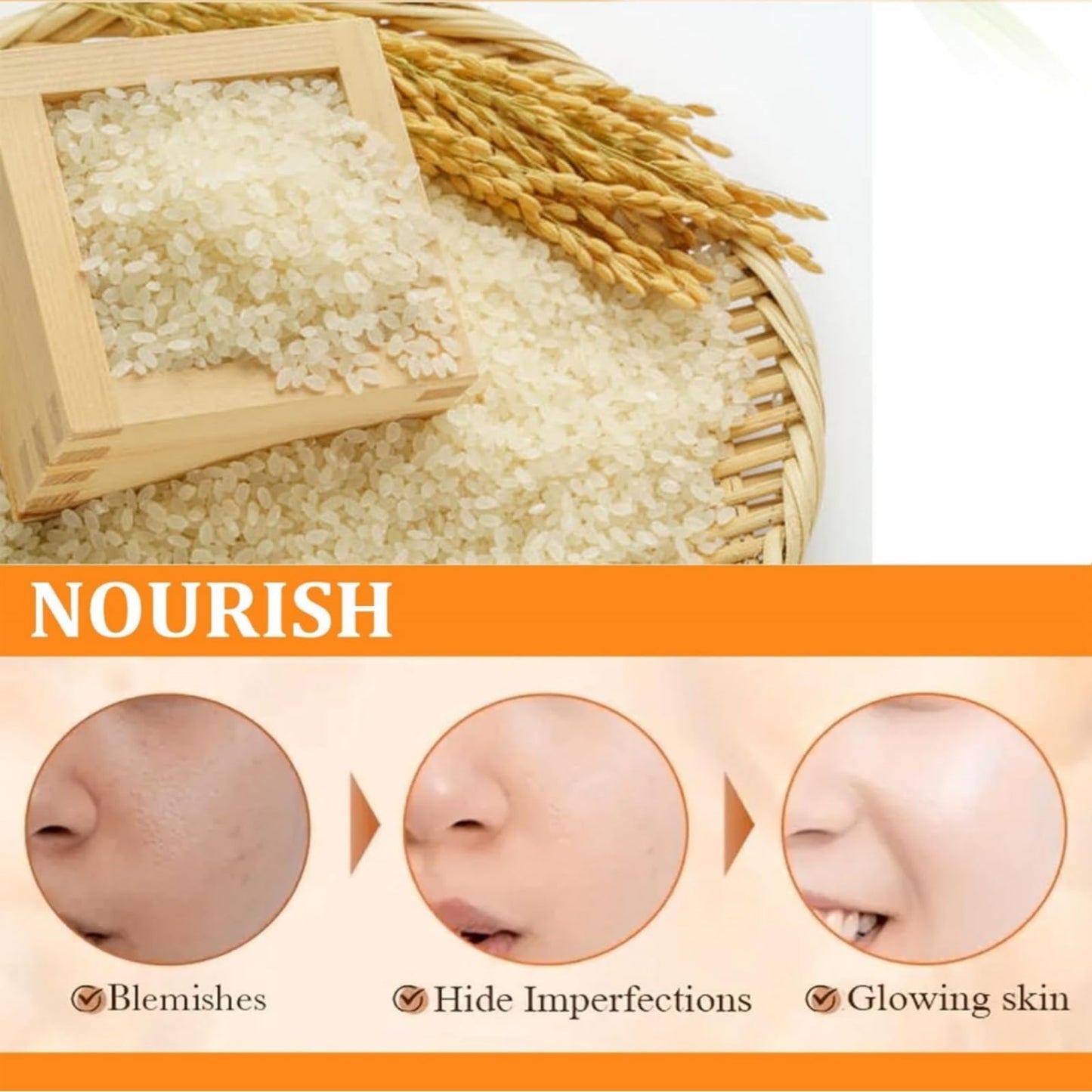 Rice Cream For Face,Korean Face Cream With Rice Extract,Korean Skincare Moisturiser With Niacinamide,Improves Moisture Skin Barrier,Soothing To Even Out Skin Tone,High Firming & Deep Nourishing,30g