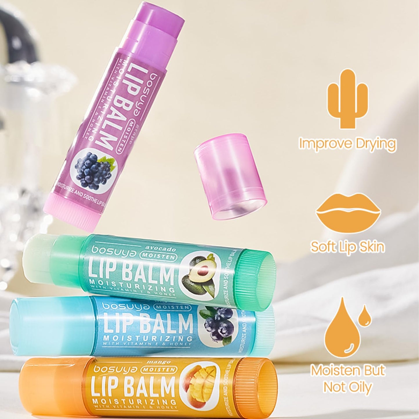 SHEBEEDO Lip Balm Set, Flavoured Lip Balms with Vitamin E and Honey, Moisturising Lip Balm Multipack, Protect & Hydrate Beewax Lip Balm Stick, Lip Moisturiser, Lip Gloss Sets for Teenage Girls