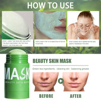 AuraAnge 2 PCS – Green Mask Stick, Green Tea Deep Cleanse Mask & Blackhead Remover for All Skin Types, Cleansing Facial Pores, Moisturizing and Oil Control, Men & Women