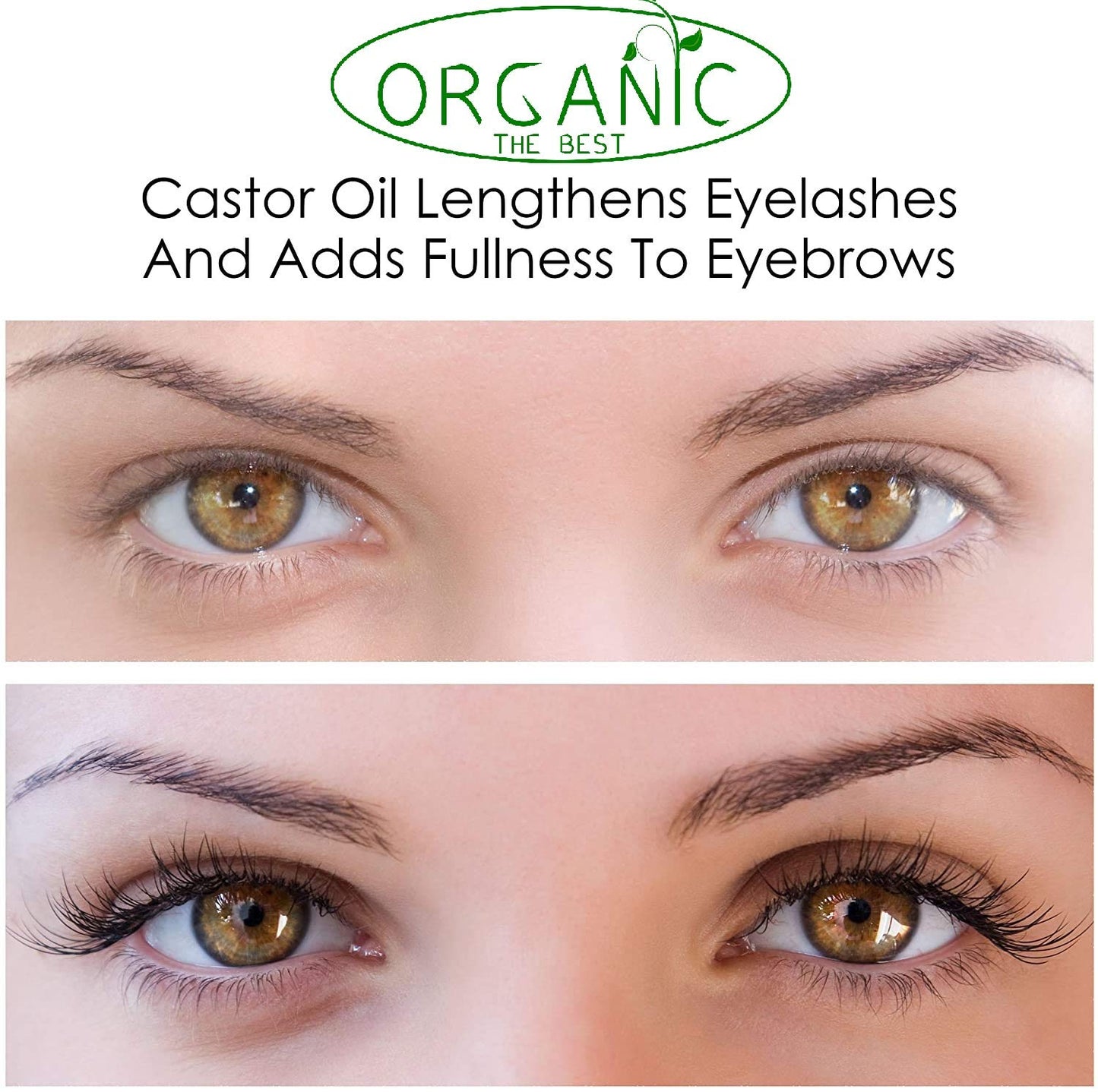 Organic The Best Organic Castor Oil Cold Pressed Undiluted,Certified, Premium Quality 50 ml, Skin,Hair,Eyelash,Eyebrow,Moisturiser