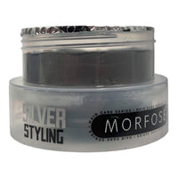 MORFOSE Hair Colour Wax, silver, 100 ml,Temporary Hair Dye Wash In Wash Out, Coloured Hair Wax Kids Instant Styling, Hair Colour Pomade Washable for Men, Women, Party, Cosplay (100 ml, Silver)