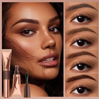 HERBENJOY Tattoo Brow Peel Off Eyebrow Gel,Peel Off Eyebrow Gel Tint with Exclusive Brush Head,Semi-Permanent Colour EyebrowDye,Waterproof Brow Tint Built-in Precise Applicator,Lasts Up 3 Days Dark Brown