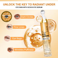 MADGININE Eye Cream for Dark Circles and Puffy Eyes Caffeine Eye Cream the Ordinary Caffeine Eye Serum Caffeine Eye Serum With 360° Massage Ball to Reduce Eye Bags Wrinkles and Fine Lines (20ml)