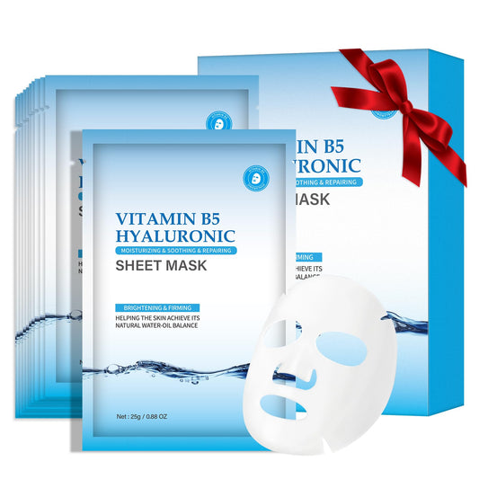 IREV Pack of 10 Hyaluronic Acid Face Masks Skincare with Vitamin B5, Daily Care Face Sheet Mask Hydrating Moisturizing Facial Mask Beauty Face Mask for All Skin