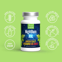Slimjoy Weight Loss Capsules, Premium Green Tea Extract, with Added Vitamins B6 and Vitamin C - 90 Day Supply Sensilab Slimmium, NightBurn XXL
