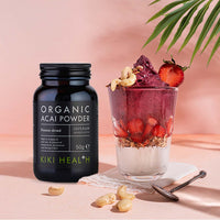 KIKI HEALTH KIKI Health 100% Raw Organic Acai Berry Powder Superfood | Responsibly Sourced Freeze-Dried Acai Berries | Nutrient-Rich Vegan-Friendly | Ideal for Smoothies Yogurt & Various Recipes - 50g