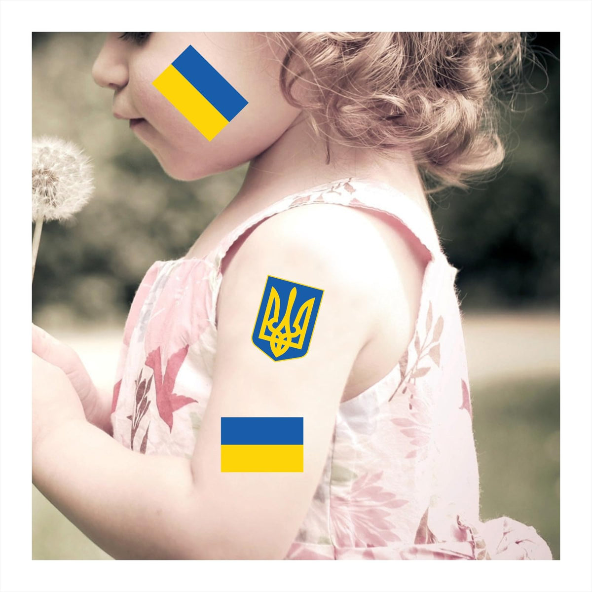 Womaha 30 Sheets Ukraine Flag & Emblem Temporary Tattoos for Kids Adults Fans Fake Face Tattoo Stickers